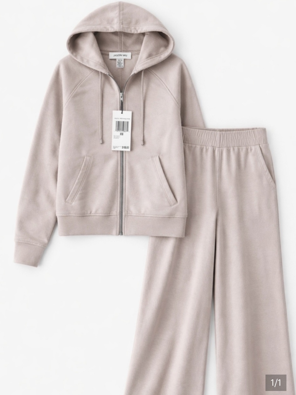 NWT Jason Wu Hooded Full-Zip Jacket and Pants - Dusty Mauve Size XS
